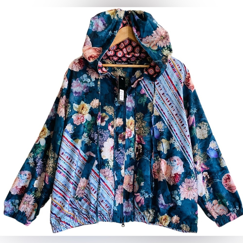 OBO  TOLANI Women’s Colorful Full Zip Hooded Jacket 2X